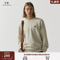 Teenie Weenie Men小熊男装圆领卫衣2024秋装宽松潮流休闲上衣男士 燕麦色 180/XL