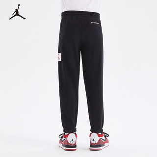 NIKE JORDAN 耐克童装男童保暖长裤冬季儿童休闲运动裤 正黑色 130 /56(7) 130/56(7)