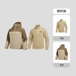 斯凯奇 冬魔方冲锋衣男摇粒绒保暖内胆登山服男
