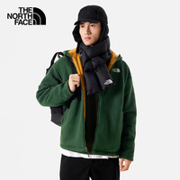 The North Face北面抓绒衣男户外保暖双面穿外套7QT7 绿色/橙色/O11 L
