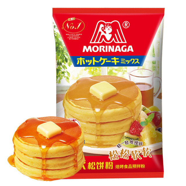森永 Morinaga 松饼粉600g进口预拌粉蛋糕烘焙免打发儿童早餐华夫饼