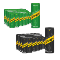 可口可乐 Coca-Cola怡泉330ml柠檬24+原味24 330mL 24罐 2箱混合口味