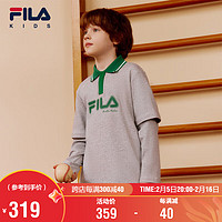 FILA 童装男女童长袖POLO衫2024秋季款儿童翻领时尚休闲上衣