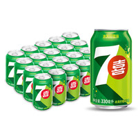 七喜 7-Up七喜 7up 柠檬味 汽水 碳酸饮料 330ml*20听 饮品整箱 百事 330ml*20听