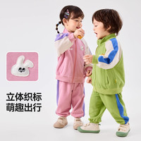 DUDUJIA嘟嘟家童装宝宝套装春装洋气男童外套儿童两件套潮女童裤子 绿色100