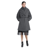 S.DEER圣迪奥女装时尚翻立领收腰长款羽绒服S22482405 /03