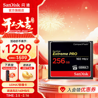 SanDisk 存储卡UDMA7等级4K视频拍摄CF卡黑色高速内存卡存储卡高速影像卡 256G 160MB/s 1067X