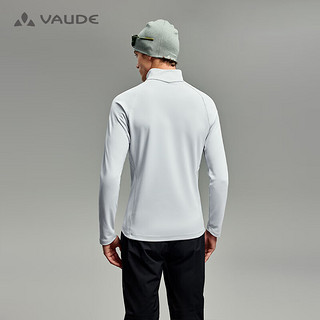 巍德（VAUDE）半拉长袖T恤户外骑行通勤弹力速干透气抑菌上衣男款 VG2432103 暖灰 M