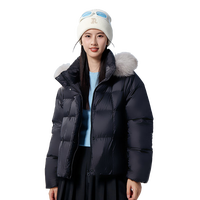 雪中飞 SNOWFLYING经典连帽大毛领羽绒服女2024新款纯色保暖外套