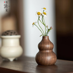 有清堂 实木小葫芦摆件花插
