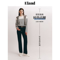ELAND衣恋0卡高腰牛仔裤廓形棉感水洗面料喇叭裤长裤 牛仔色(55)Indigo L/170