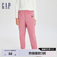 Gap 女童冬季款LOGO保暖灯芯绒长裤789278儿童装锥形萝卜裤 粉红色 160 cm(XXL)