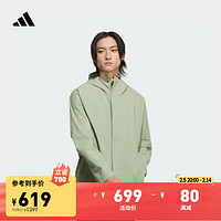 adidas 阿迪达斯 武极系列防风防水透湿透汽连帽冲锋衣男秋季阿迪达斯轻运动 帐篷绿 L