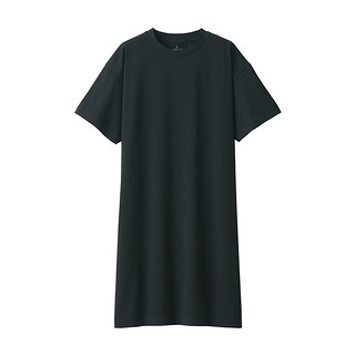 MUJI Walker 女式 防紫外线 短袖连衣裙 女装裙子春季 BIH01A3S 黑色 M 160/84A