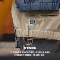 马登 工装 复古单褶直筒休闲裤男耐磨裤子 卡其色