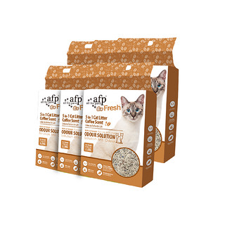 all for paws afp混合猫砂咖啡渣膨润土活性炭除臭快速结团低尘2.5kg*6