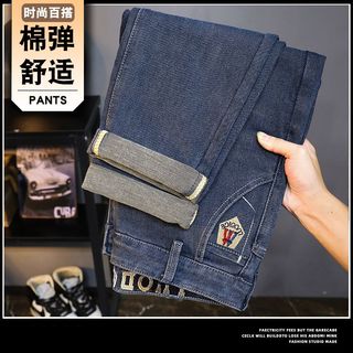 港皇阿玛2025春季新款牛仔裤男修身小直筒高弹柔软舒适男裤休闲老爹长裤子 812  （适合90-105斤）