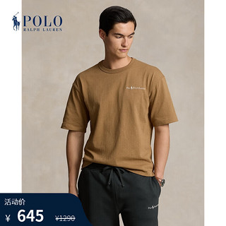 RALPH LAUREN 拉夫劳伦 Polo Ralph Lauren 拉夫劳伦 男女同款 24秋宽松版棉徽标平纹针织T恤RL18431 270-棕黄色 M (偏大)