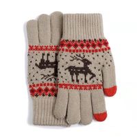 澳美乐活 AUML 澳美乐活 女士保暖毛线手套 小鹿触屏手套