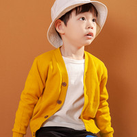 singbail 男女童毛线条纹针织衫儿童休闲开衫外套