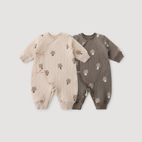 巴厘小猪【两件装】新生儿衣服秋冬季保暖宝宝哈衣爬服夹丝加厚婴儿连体衣