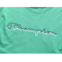 美版正品Champion新款彩标草写logo长袖薄T恤男女潮牌长袖卫衣春夏秋情侣套头打底衫 绿色拼色logo印花长袖GT78H-Y0812 XL码-美版偏大 尺码建议咨询客服