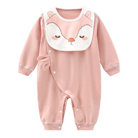 唛巴兔（MIEBBETUE）婴儿衣服春夏秋季新生儿衣服纯棉宝宝连体衣内衣睡衣长袖哈衣爬服  59cm (1-4个月，建议身高55-59cm)