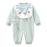 唛巴兔（MIEBBETUE）婴儿衣服春夏秋季新生儿衣服纯棉宝宝连体衣内衣睡衣长袖哈衣爬服 四季咪咪狐粉色 59cm (1-4个月，身高55-59cm)