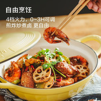 北鼎(Buydeem) 电磁炉+25cm小鹅黄焖炖锅+烤肉锅