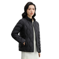 鸭鸭（YAYA）轻薄羽绒服女短款2024冬季新款立领简约时尚百搭鸭绒保暖外套K   (160)