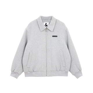 杰克·琼斯（JACK&JONES）男装衣服秋冬休闲翻领夹克加棉棉服男静奢风短款棉衣厚毛呢厚外套 C41 静谧灰  175/96A