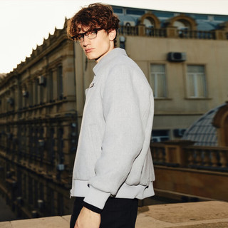 杰克·琼斯（JACK&JONES）男装衣服秋冬休闲翻领夹克加棉棉服男静奢风短款棉衣厚毛呢厚外套 C41 静谧灰  175/96A