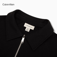 Calvin KleinJeans25春夏新款男士空心字母刺绣宽松半拉链翻领卫衣4RB211G UB1-太空黑