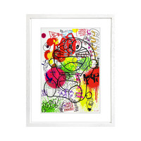 三为 限999版 犹大·阿列塔 哆啦A梦动漫卡通版画挂画 客厅卧室装饰画 梦幻哆啦A梦（含装裱） 40.7x53cm