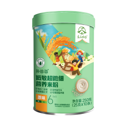 袁氏农场 隆平婴幼儿低敏高铁米粉6-36个月敏宝宝辅食婴儿原味米糊250g