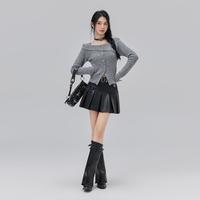 【多色可选】春装甜美纯色大领口斜边折叠修身内搭外穿套头毛衣女