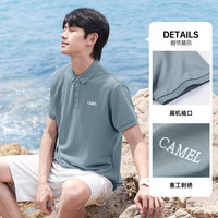 CAMEL骆驼丝光棉POLO衫男士轻薄透气宽松商务休闲翻领短袖春夏季M14BA5E115