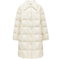 【90白鸭绒|防风保暖】2024冬季衬衫领宽松中长款羽绒服