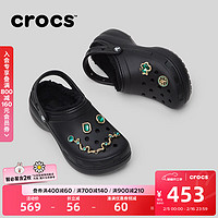 crocs 秋冬经典云朵暖棉洞洞鞋轻便耐磨暖棉女鞋|207938 黑色-001（含智必星） 40 (260mm)