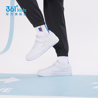 361° 儿童板鞋男童小白鞋轻便魔术贴耐磨底女童滑板鞋小童板鞋男女款 361度白/银色 37