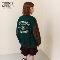 Teenie Weenie小熊春装季美式复古学院风格纹棒球服短款夹克外套女