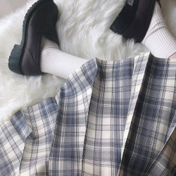 夕阳慕 女学生学院风百褶裙 JK制服裙 7047