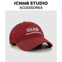 ICNMB 韩版棒球帽女春夏酒红色显脸小软顶帽子休闲百搭鸭舌帽男款潮