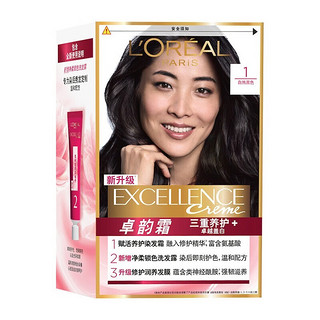 L'OREAL PARIS 发卓韵霜染发剂染发膏#1 自然黑色 不伤发健康遮白盖白