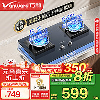 万和 燃气灶天然气 家用双灶5.2KW大火力灶具 64%高热效 易清洁无痕抗污双莲火 JZT-C6L01