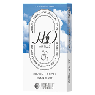 海昌 HYDRONH2O系列 透明隐形眼镜 高透氧硅水凝胶月抛 3片装 125度