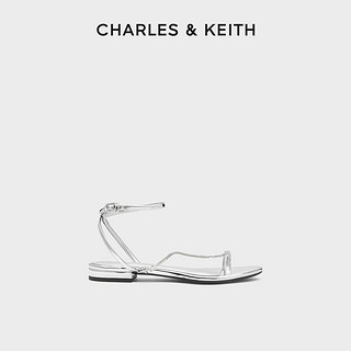 CHARLES & KEITH CHARLES&KEITH25春季新款CK1-70381106简约细带链条夹趾平底凉鞋