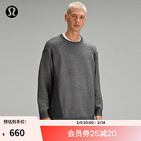 lululemon 丨Ribbed 男士羊毛混纺罗纹圆领毛衣 LM3ENKS 杂色石墨灰