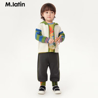 马·拉丁(M.Latin)/童装儿童毛衣24秋装男女小童连帽印花针织开衫 浅米色 120 cm