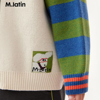 M.Latin/马拉丁童装儿童毛衣装男童女童小童连帽印花针织开衫 浅米色 110cm